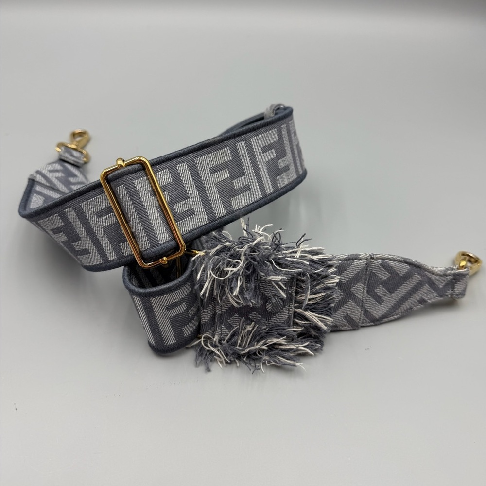 Fendi Adjustable Cotton FF Denim Crossbody Strap